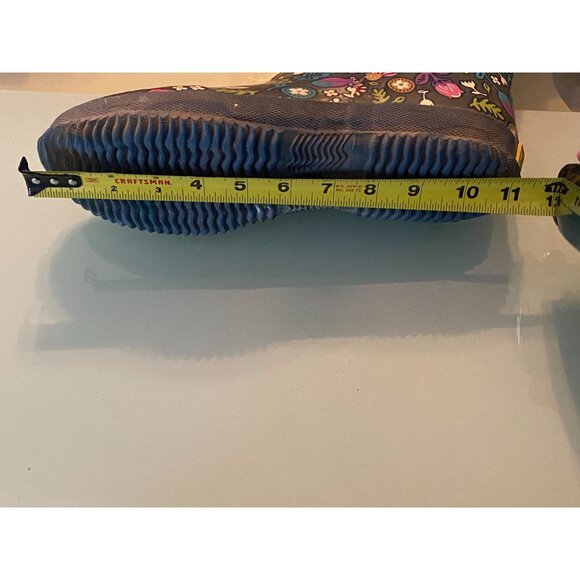 Floral Print Rubber Rain Boots With Funky Patterns & Navy Trim - Picture 3 of 3